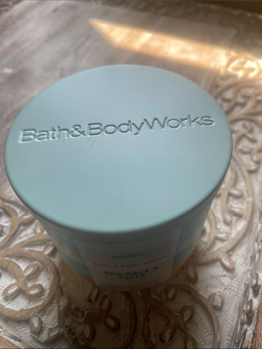 Bath & Body Works Sea Salt & Sails Candle - Blue, White